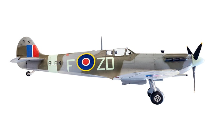 Single engine aircraft with camouflage pattern, © RAF Museum